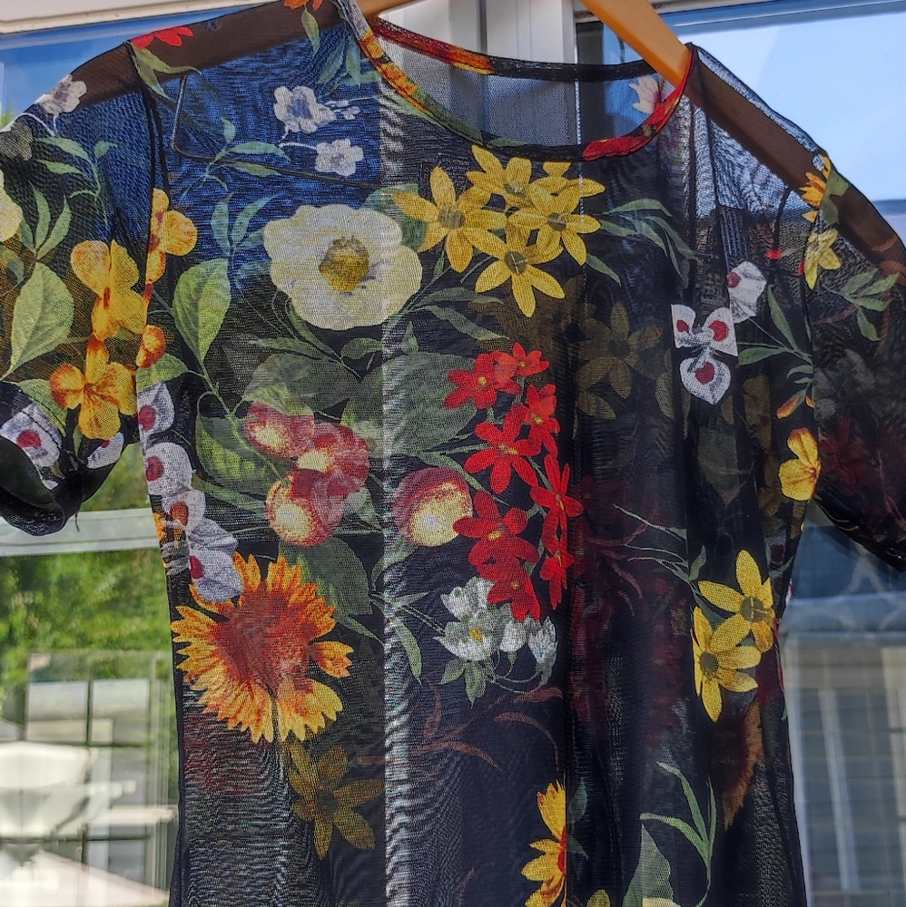 Colourful  italian see through t-shirt